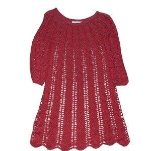 Trina Turk Cover Up Pink Dress Crochet Overlay Swim Women’s Small Lace Summer